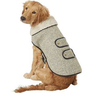 Frisco by Chewy Mid-Heavyweight Manhattan Tweed Dog & Cat Coat, Size Large